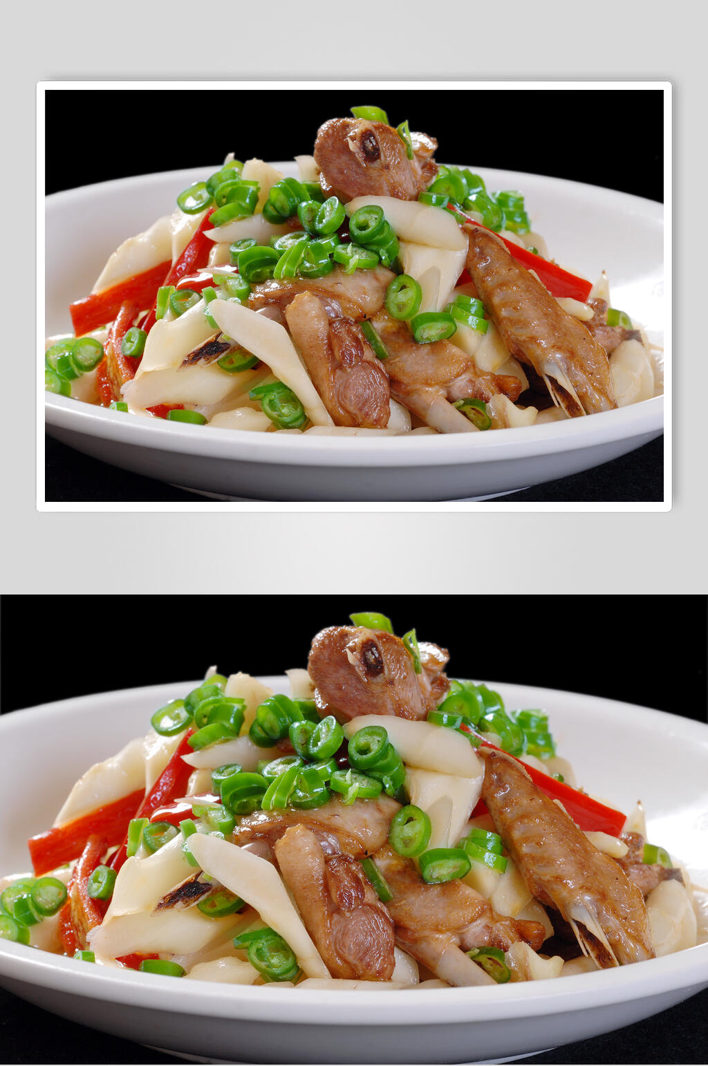 仔姜爆麻鸭食物高清图片素材