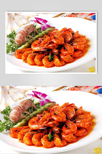 香辣大虾餐饮食物图片