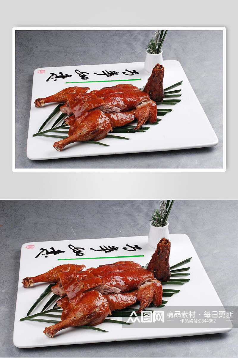 新鲜脆皮鸭仔食物摄影图片素材