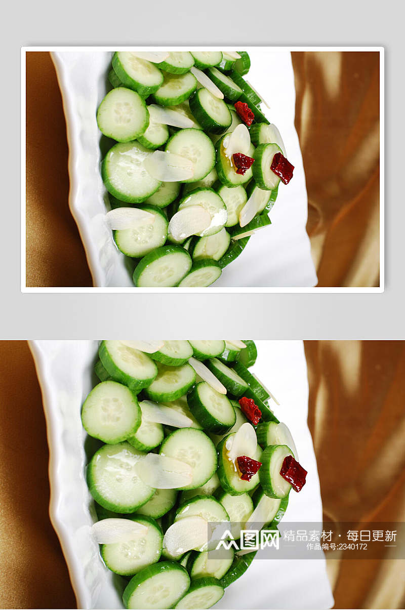 新鲜蒜片乳瓜食品图片素材