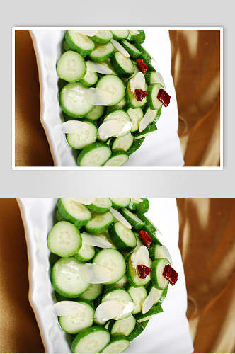 新鲜蒜片乳瓜食品图片