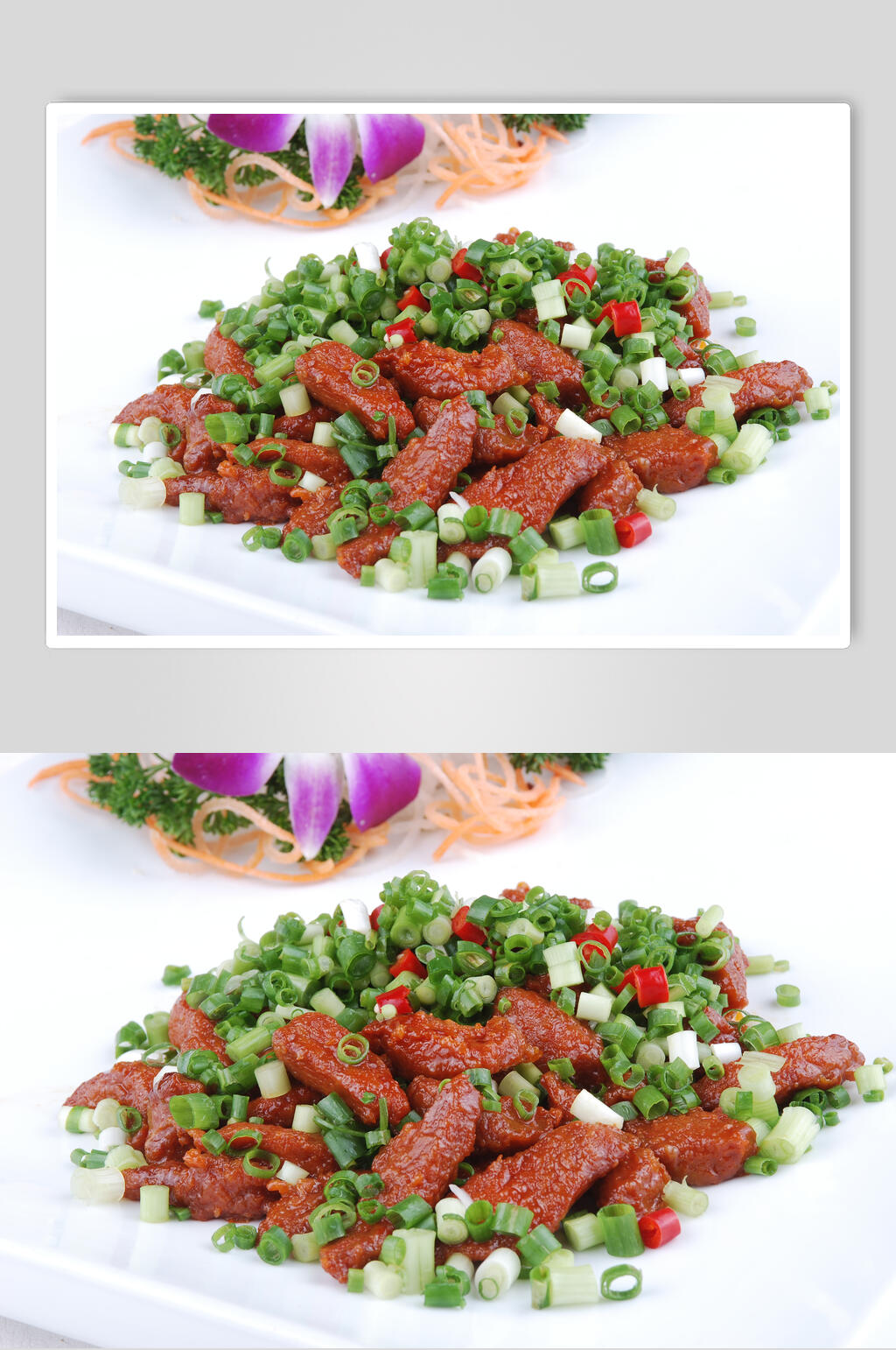 葱香鹿肉食品摄影图片素材