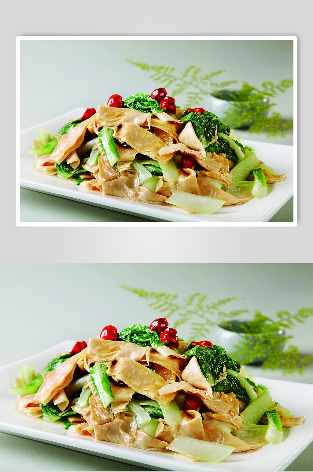 小白菜炒豆筋食物图片素材