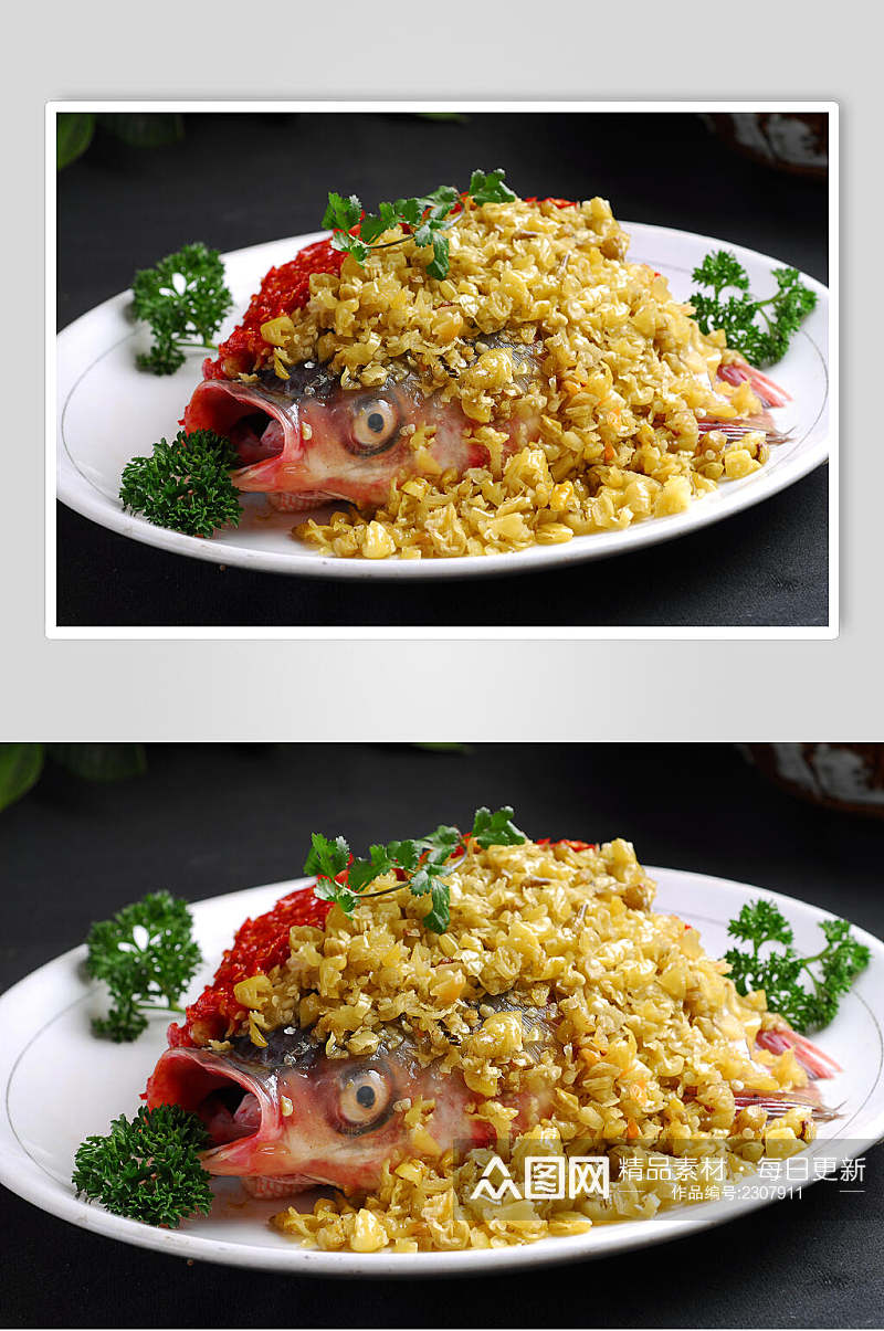 中餐剁椒鱼头摄影图片素材