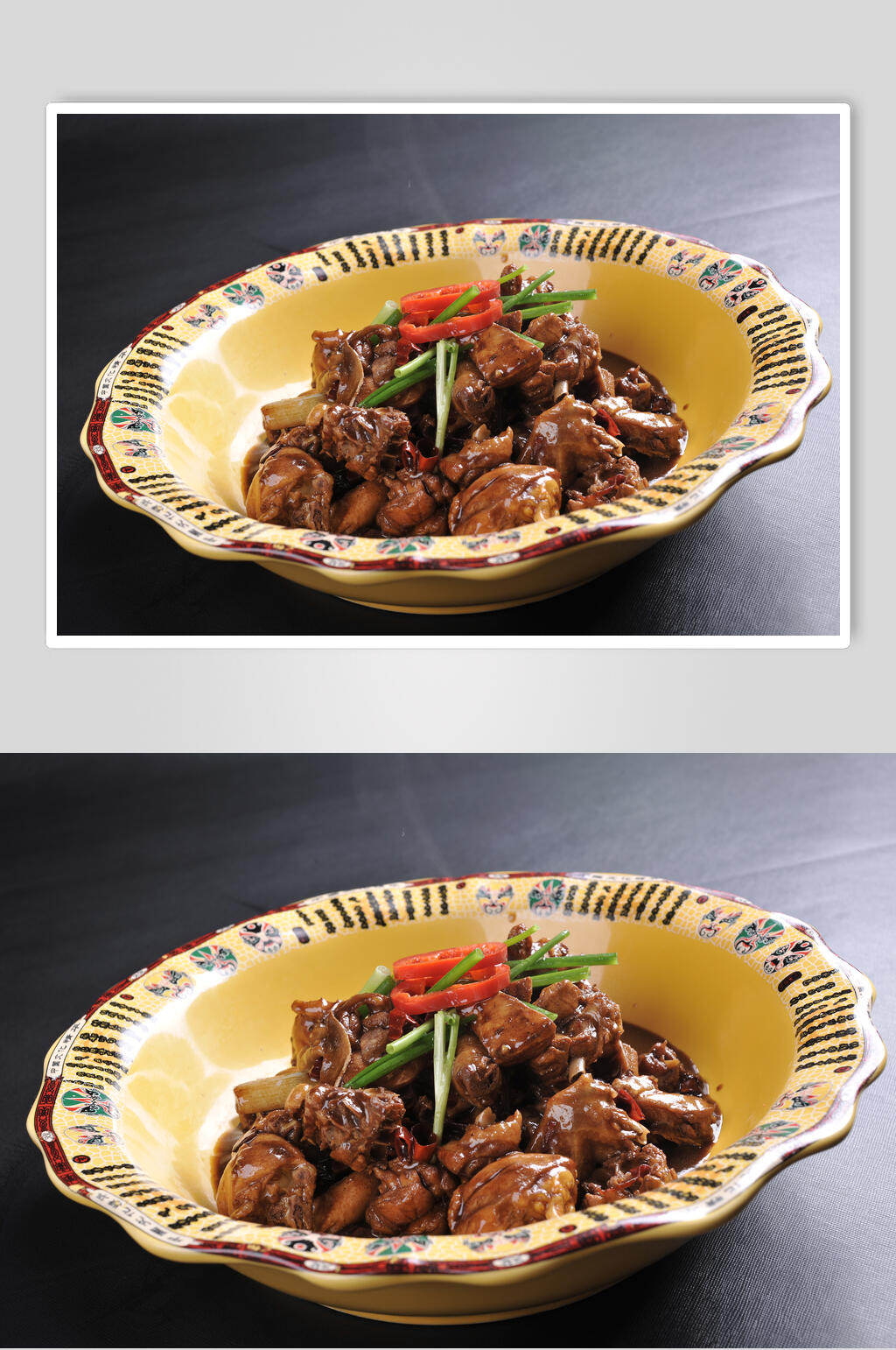 农家熬炒鸡食物摄影图片素材
