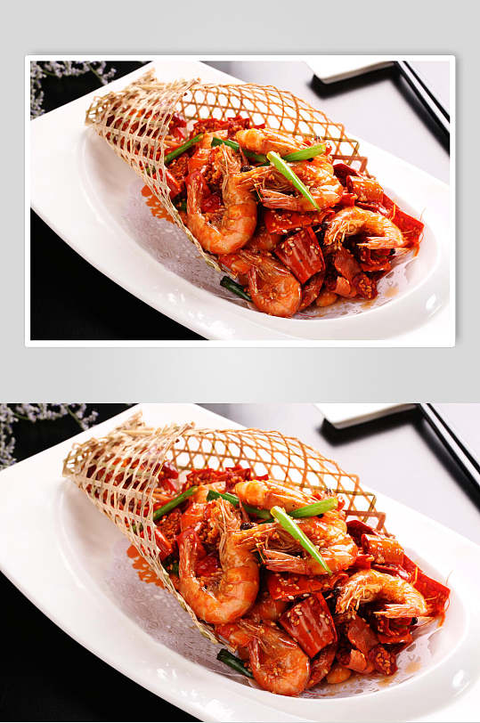 炸虾香辣虾餐饮食物图片