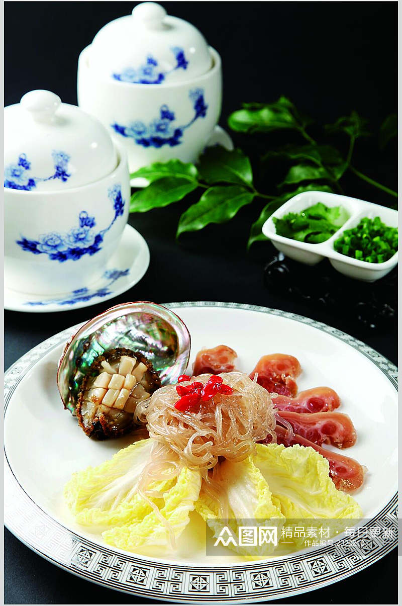 羊肉汤烩鲍鱼餐饮高清图片素材