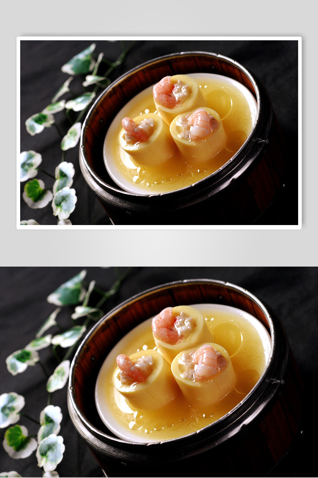 中点鲜虾凉豆腐食物高清图片素材