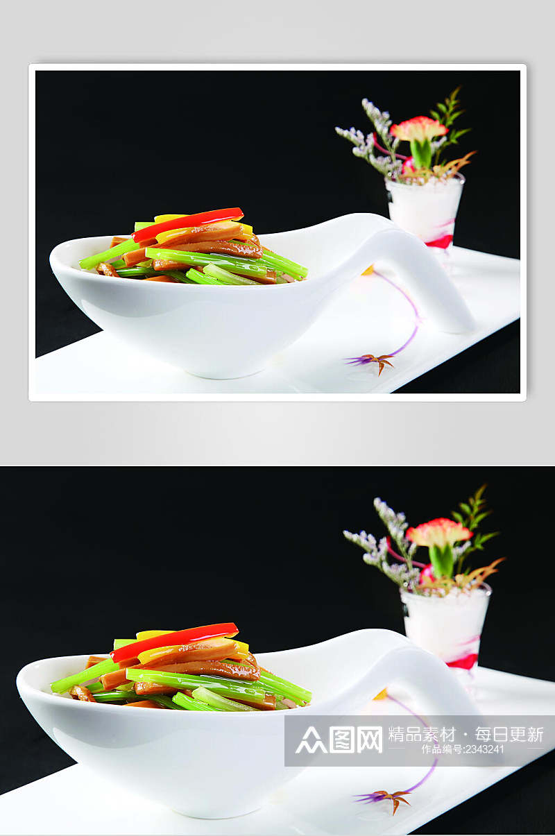 土芹鲍鱼菇食物图片素材