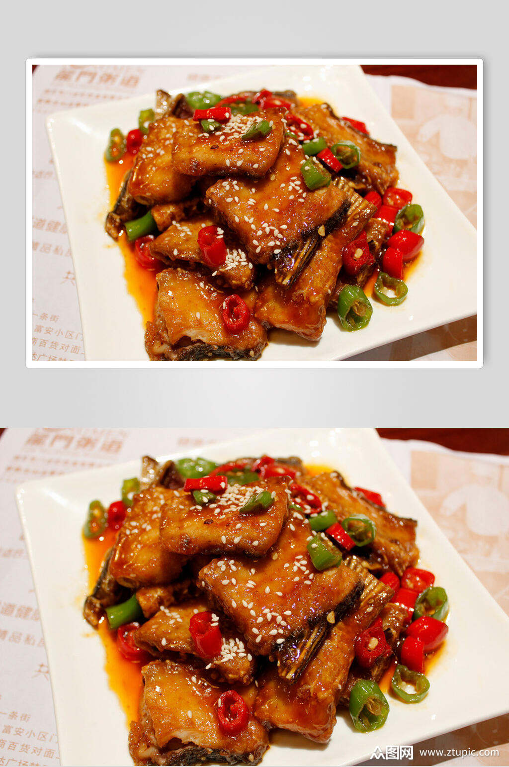 香辣红烧鱼块饮食图片