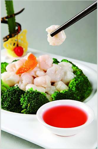 碧绿水晶虾仁餐饮高清图片