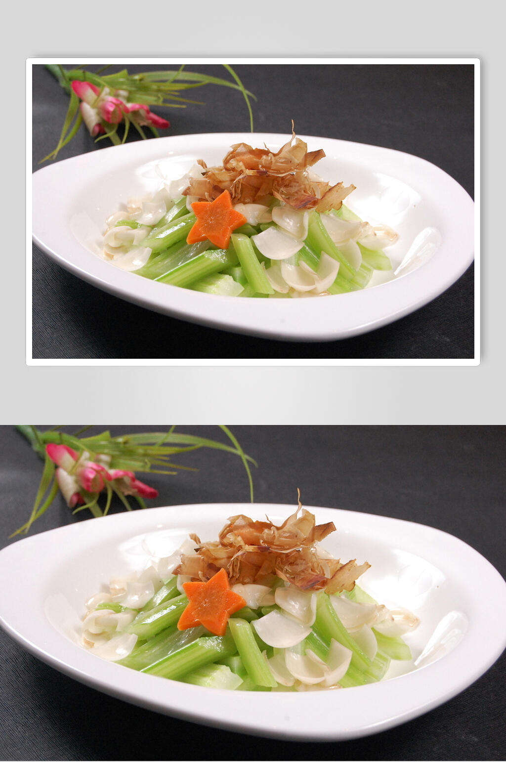 西芹百合炒鱿鱼片餐饮高清图片素材