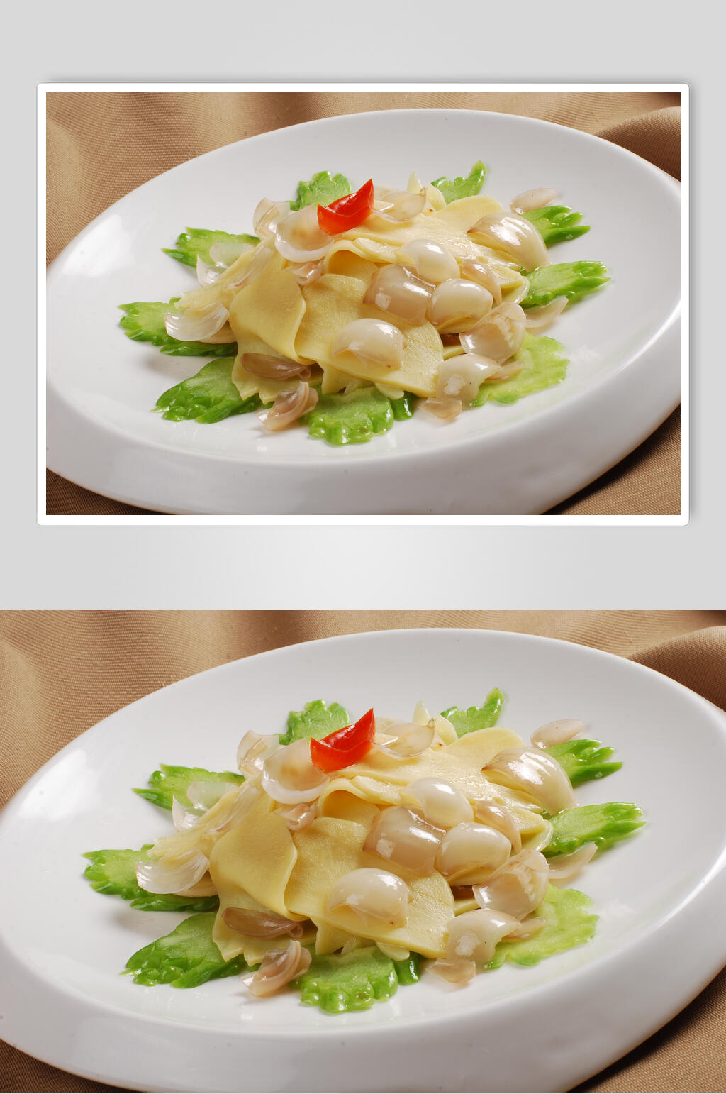 凉瓜百合素鲍食品高清图片素材