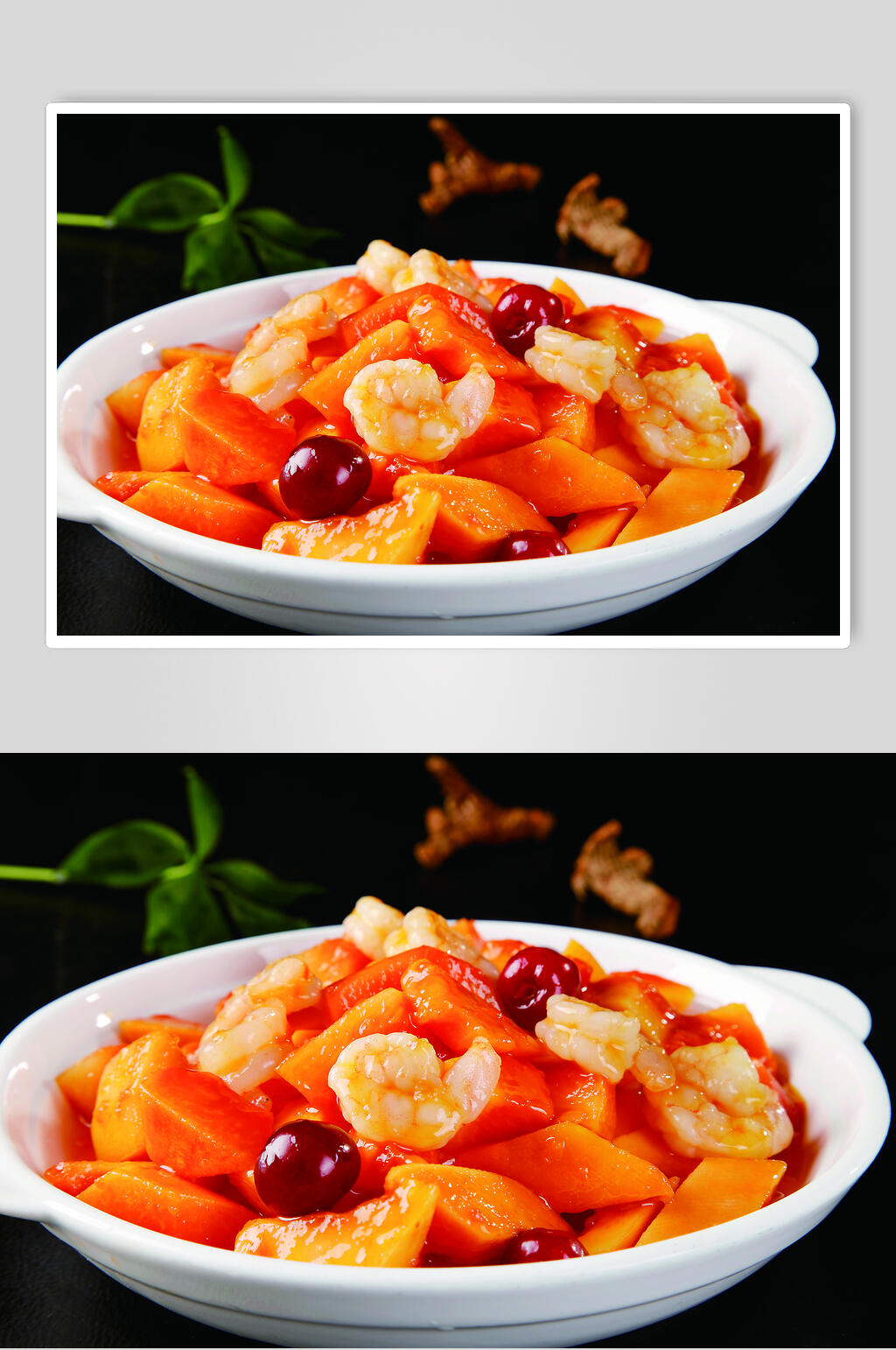 木瓜虾仁饮高清图片素材