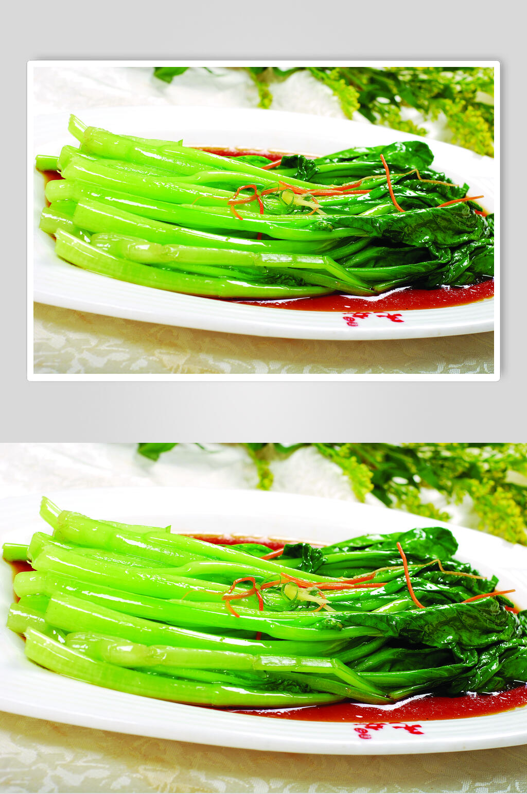 新鲜白灼芥兰美食图片素材