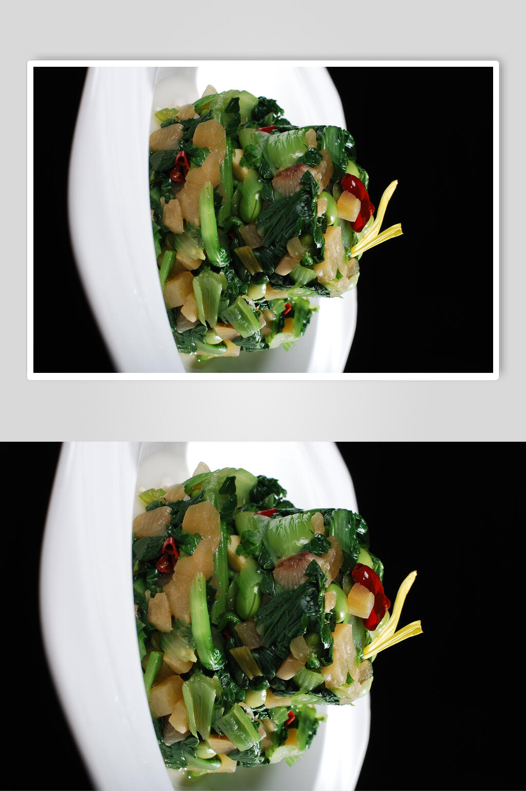 萝卜干青菜拌毛豆图片素材