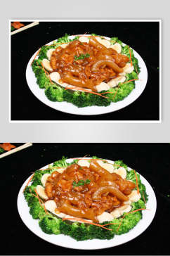 口菇烩蹄筋食品高清图片