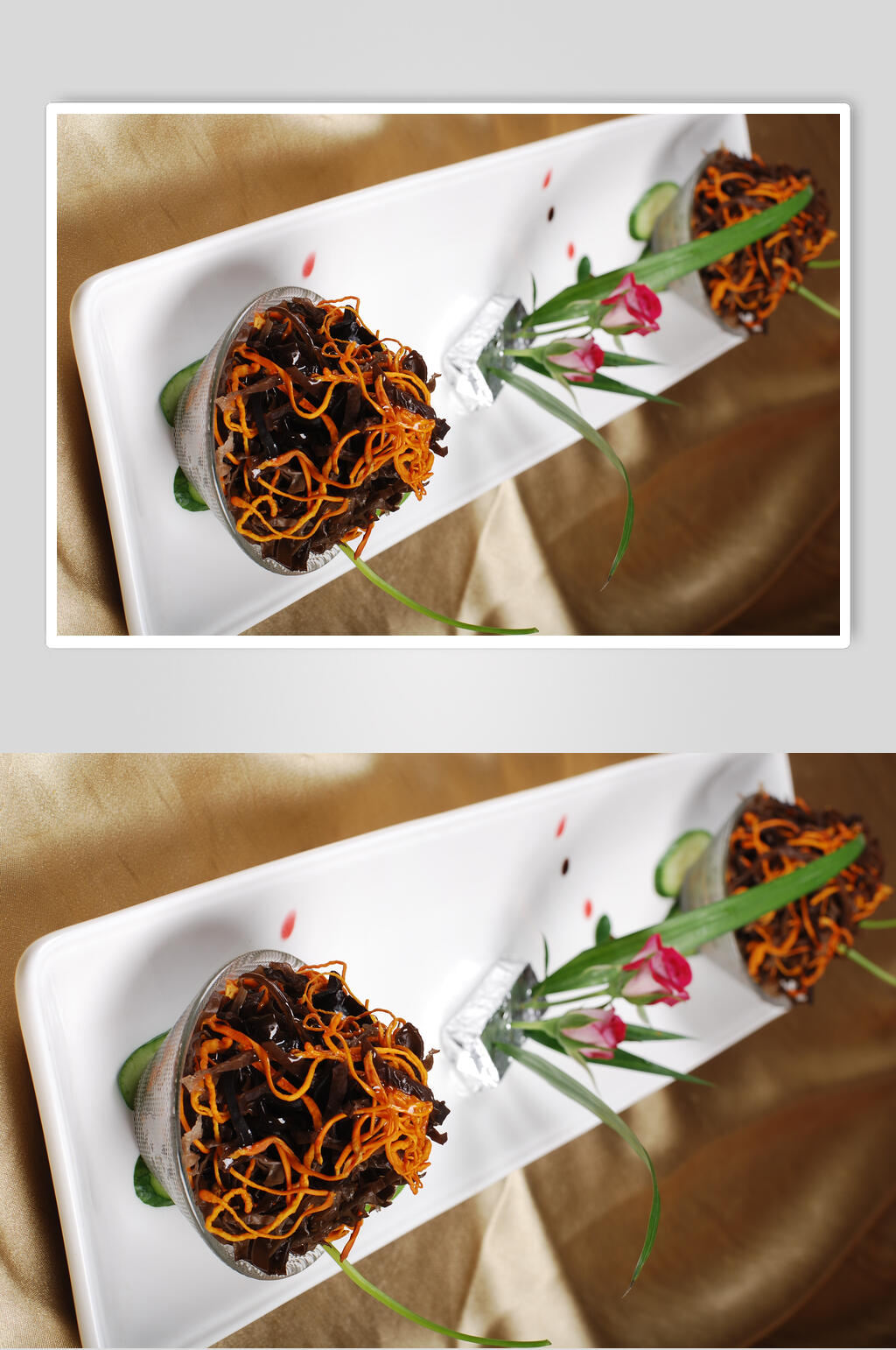 虫草花拌木耳美食摄影图片素材