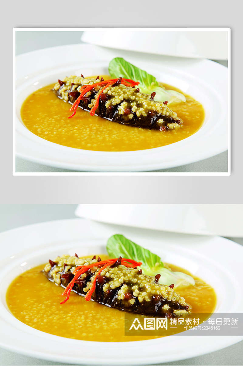 鲜香沁州小米烩海参食品高清图片素材