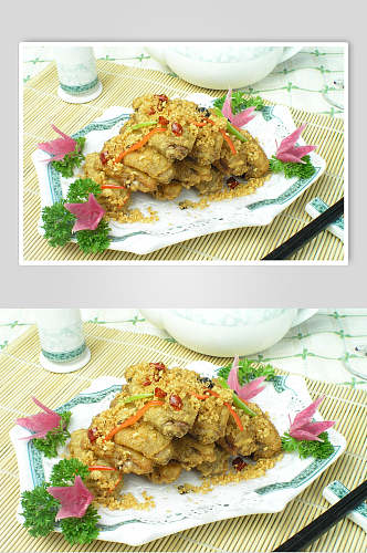新鲜鸡肉家常菜食物摄影图片
