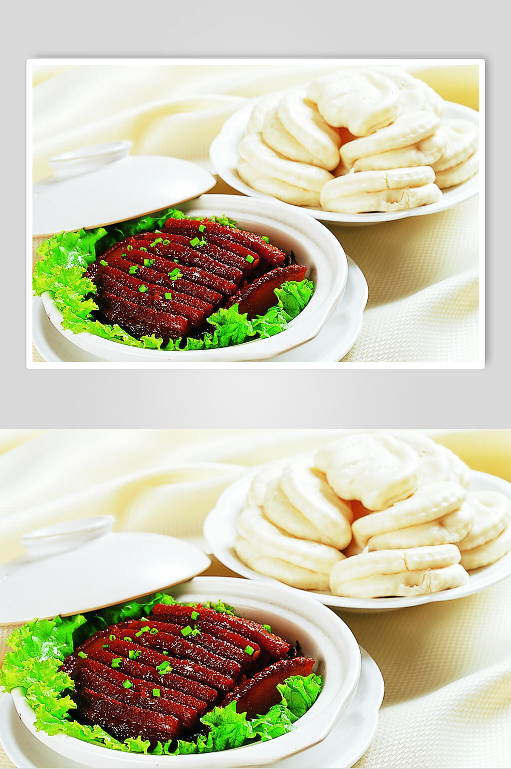 梅菜扣肉带饼食品高清图片素材