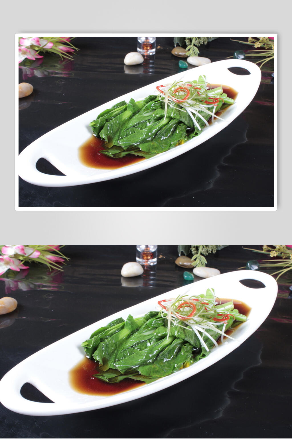 鲜香美味白灼菜心美食图片素材