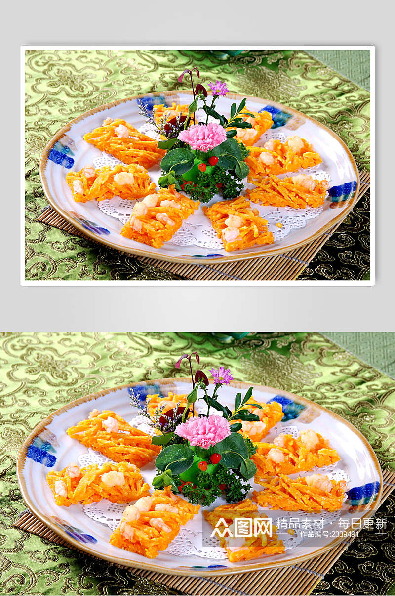海鲜南瓜烙食品高清图片素材