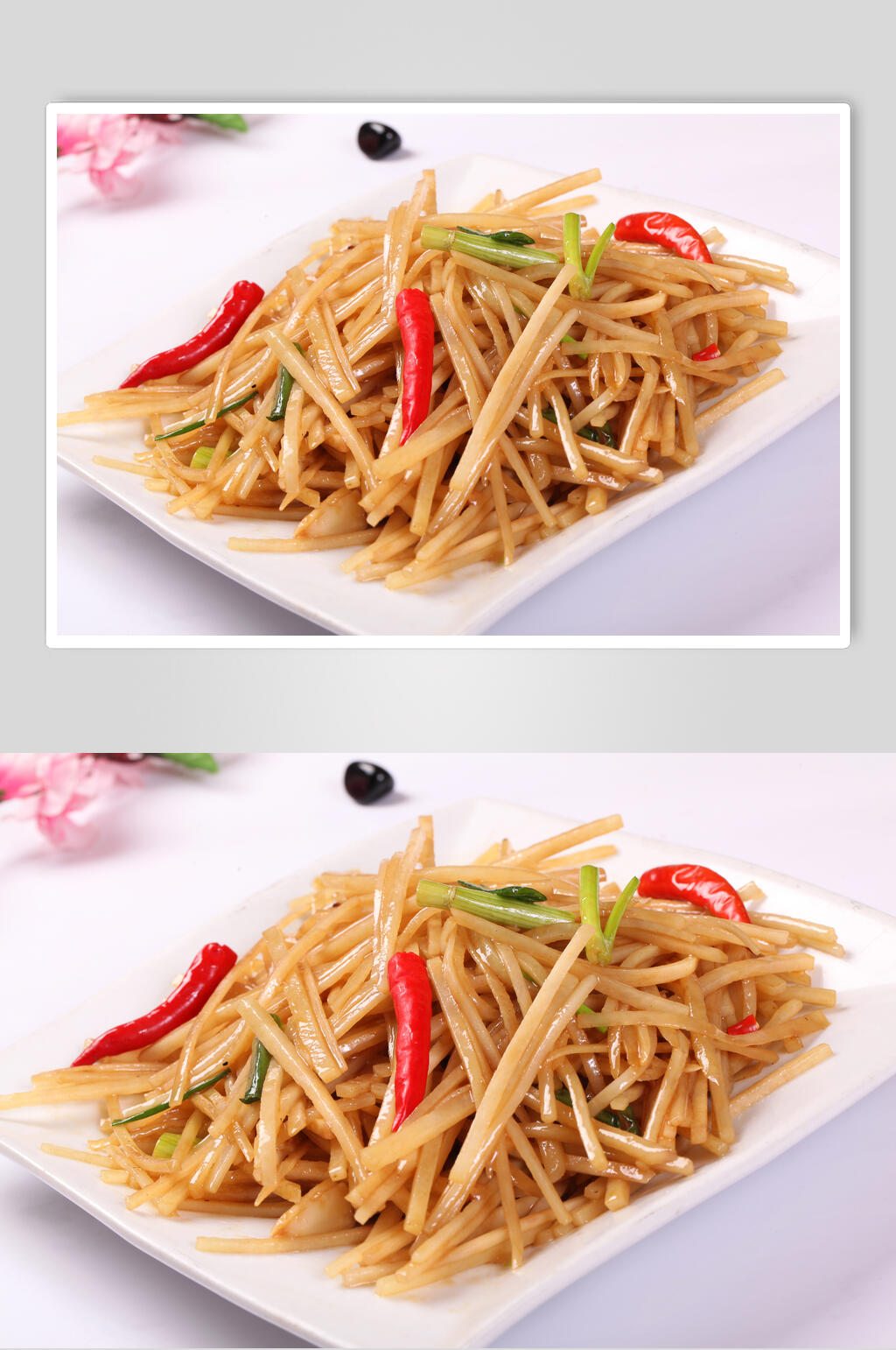 特色素菜酸辣土豆丝食物高清图片素材