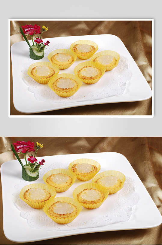 雪蛤蛋挞餐饮摄影图片