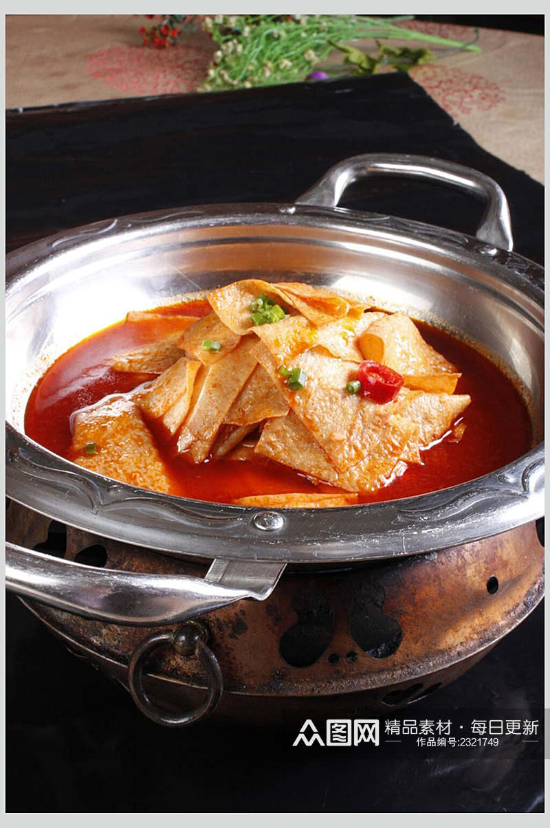 干锅油豆皮食物图片素材