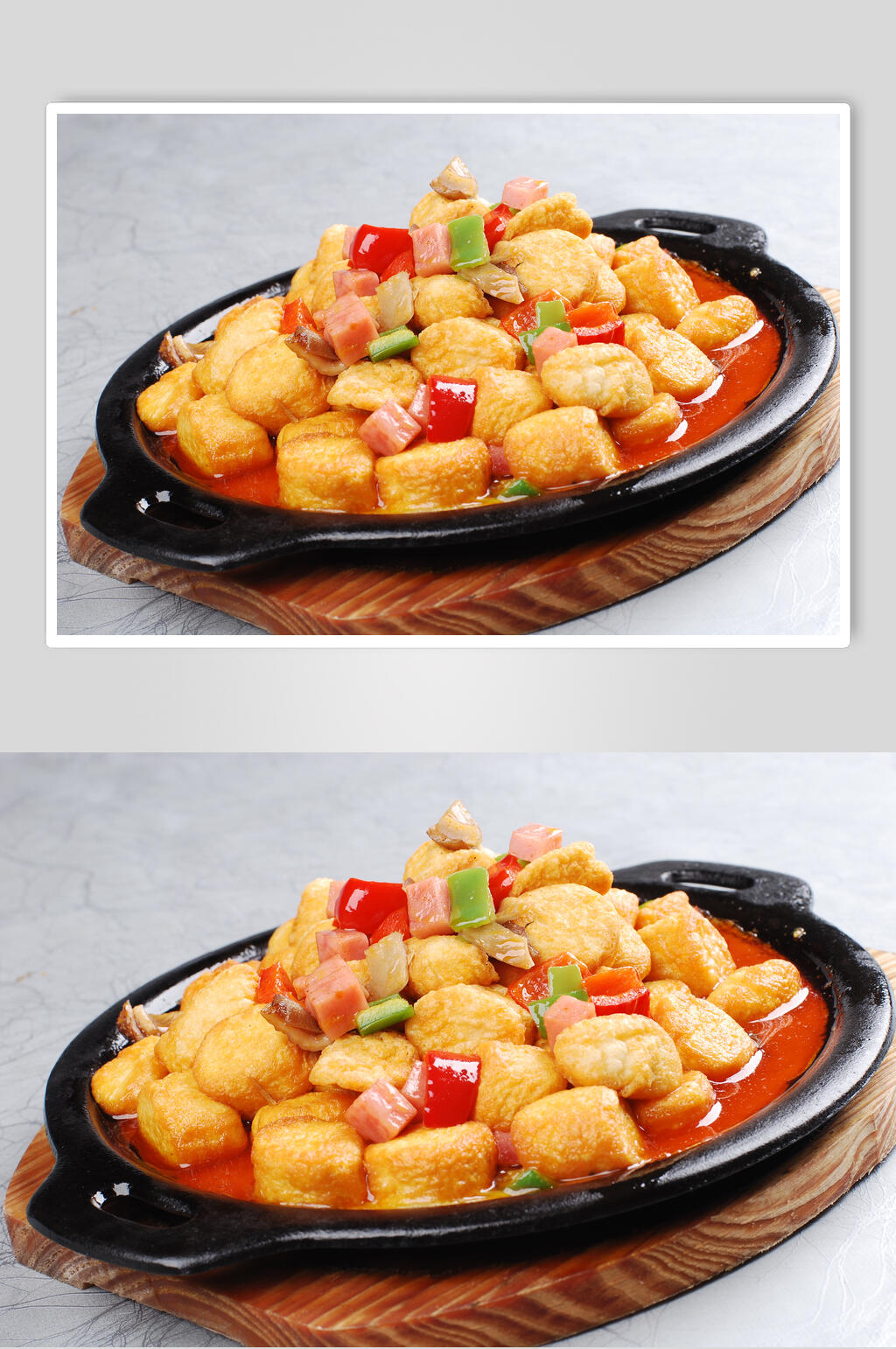 铁盘香豆腐大餐饮摄影图片素材