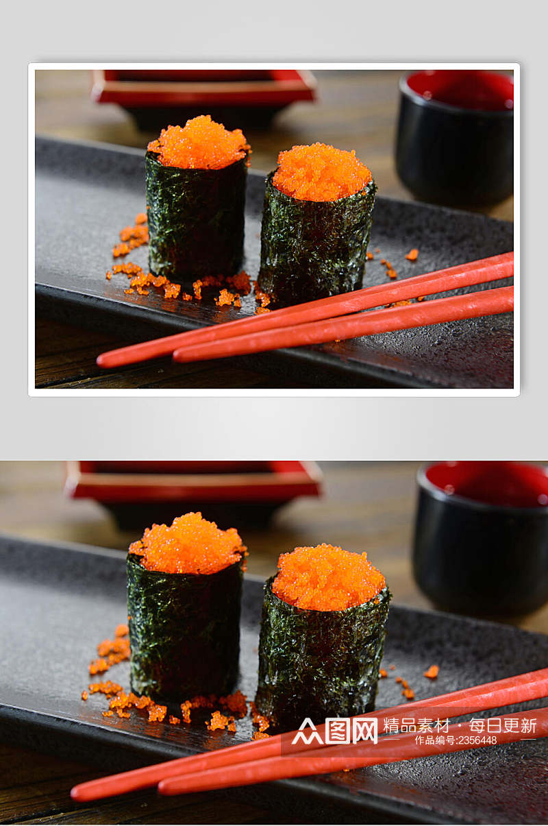 鱼籽海鲜寿司食品图片素材