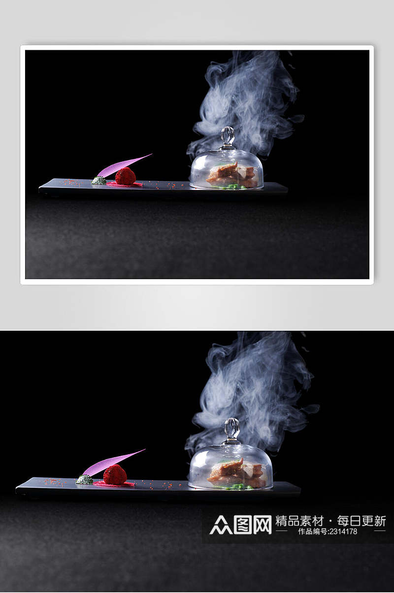 分子菜玫瑰烟熏兔肉图片素材