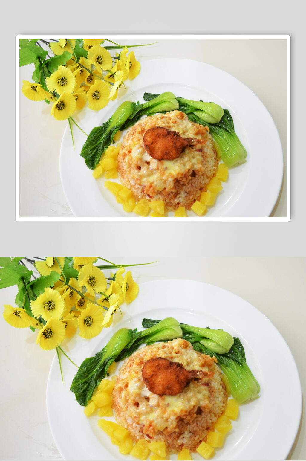 菠萝海鲜焗饭食物高清图片素材