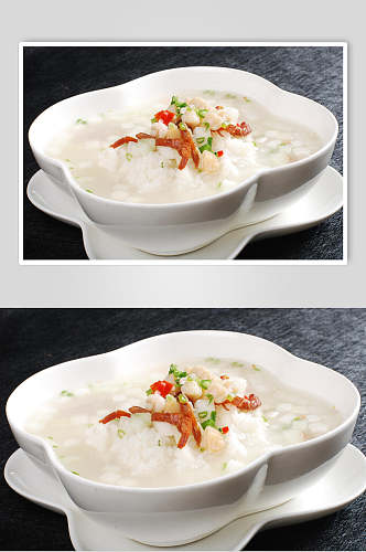 瑶柱冬瓜粒海鲜泡饭食物图片