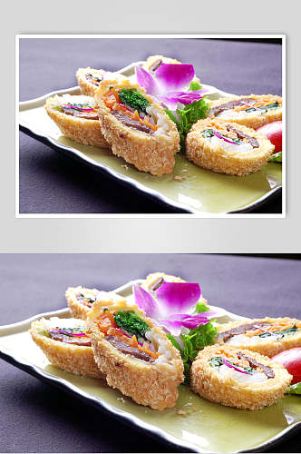 鲜香韩式春卷食物图片