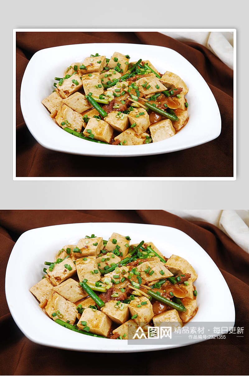 农家肉炖老豆腐美食图片素材