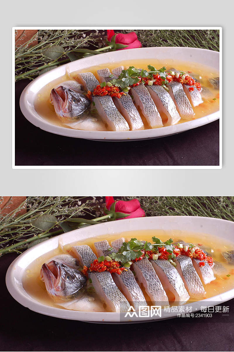 美味鲈鱼食品图片素材