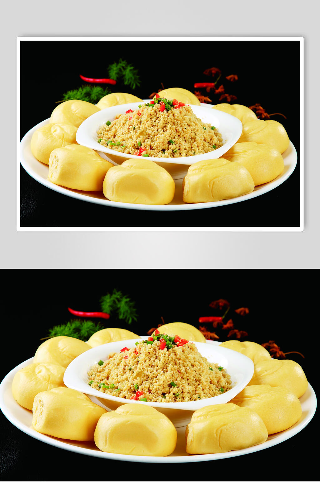 窝窝头炒豆渣食物实拍图片素材