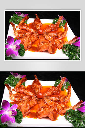 美味干靠大虾食物图片