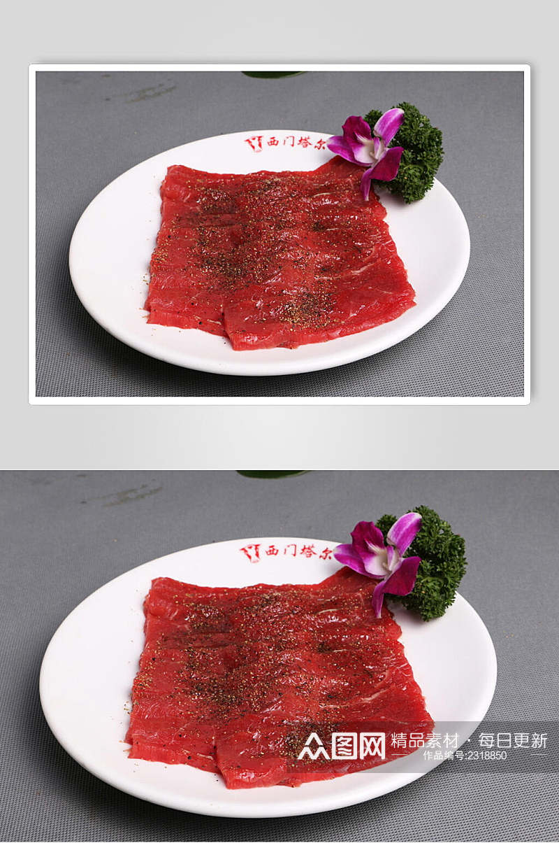 西门塔尔黑椒牛肉食物高清图片素材