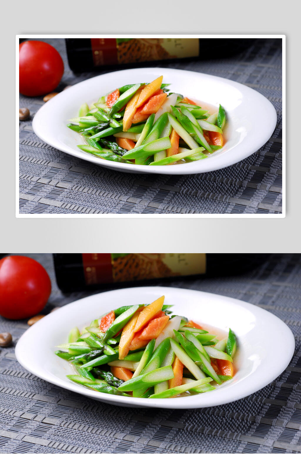 木瓜炒芦笋食物图片素材