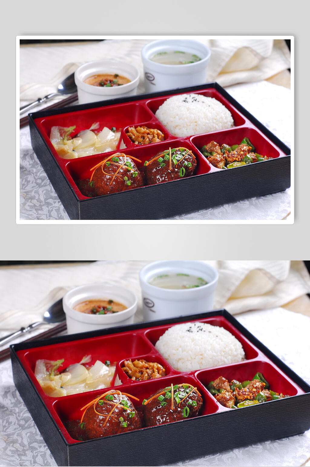 合餐红烧狮子头饭食物图片素材