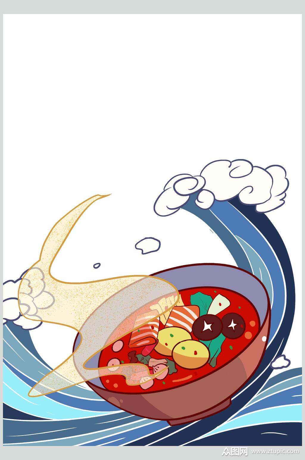 国潮中国风美食麻辣烫设计素材素材