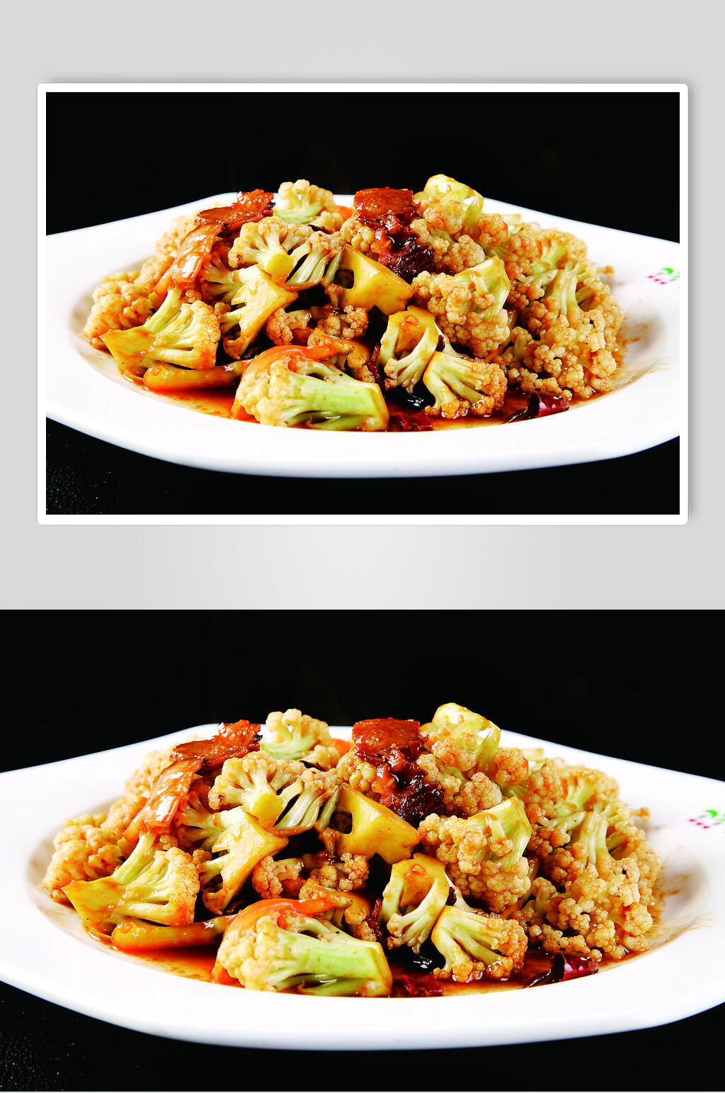 家乡炒有机花菜食物摄影图片素材