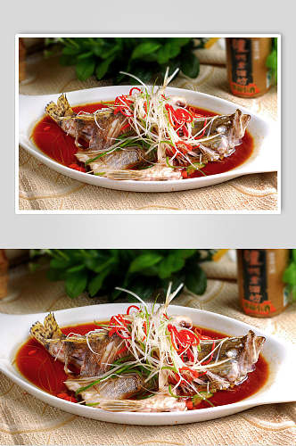 飘香清蒸桂鱼食品菜摄影图片