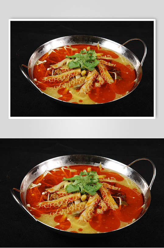 锅仔酸菜牛肚食物摄影图片