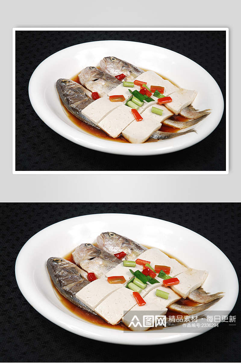 黄鱼烧豆腐高清图片素材