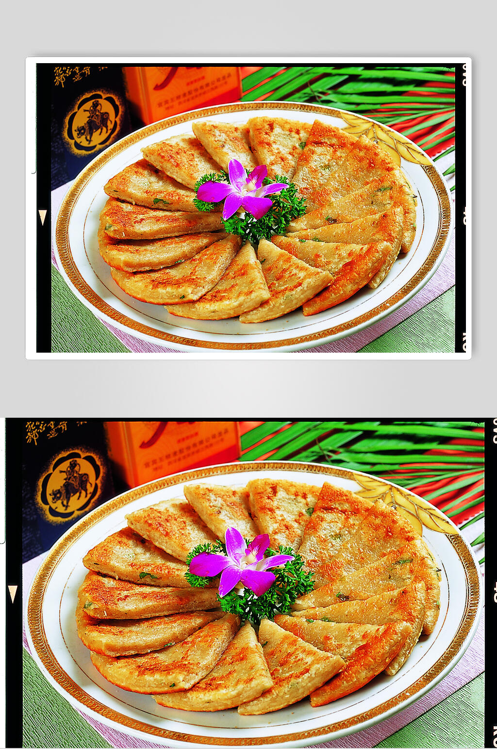 葱花烙饼例美食摄影图片素材