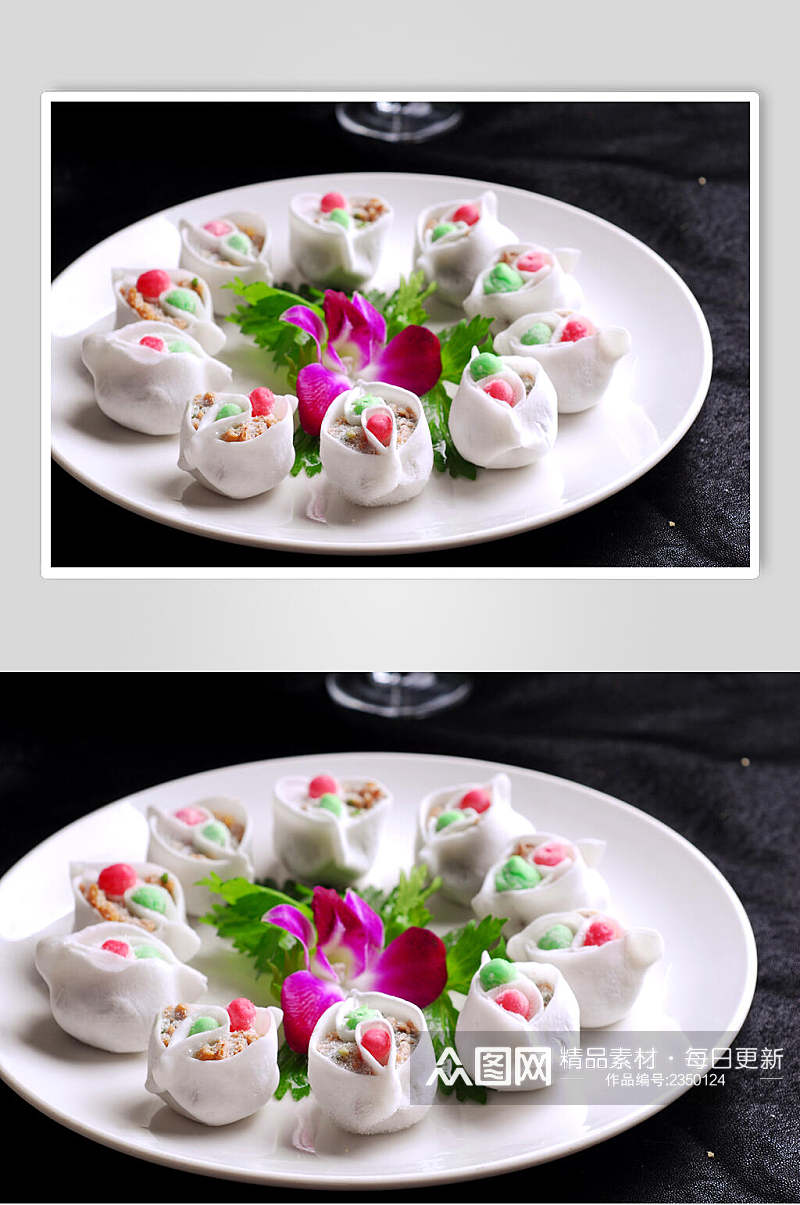 鲜香鸳鸯饺食物高清图片素材